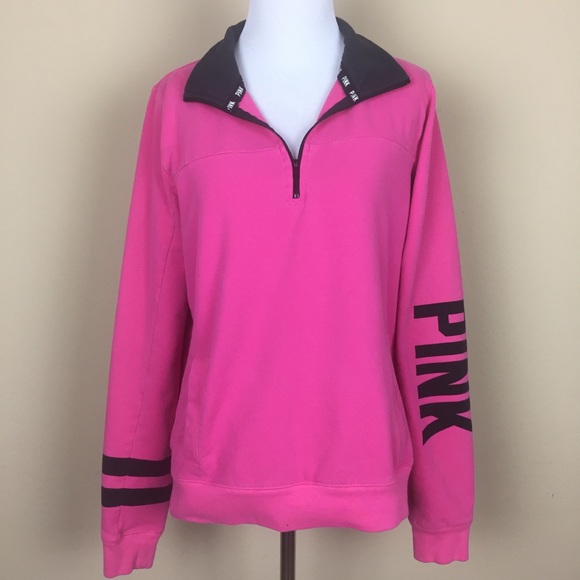 PINK Victoria's Secret Tops - Victoria’s Secret PINK Quarter-Zip Sweatshirt
